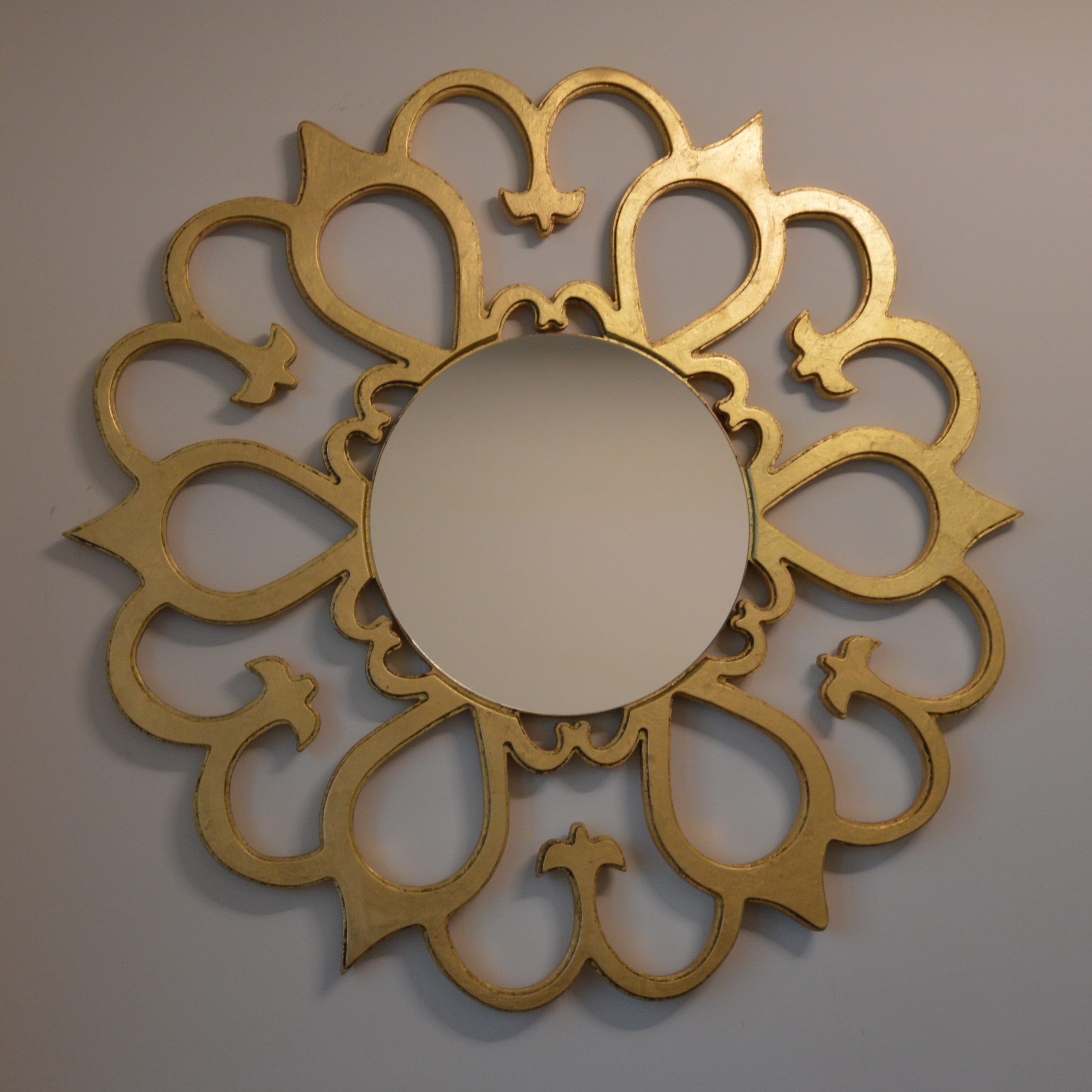 Specchio Grande Rososa in Massello di Legno 120x120 cm – Foglia Oro, Argento, Rame o Nero Opaco