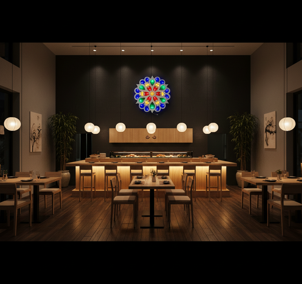 Rosone Decorativo con Luminarie Salentine 120x120 cm – 40 Luci LED Multicolor