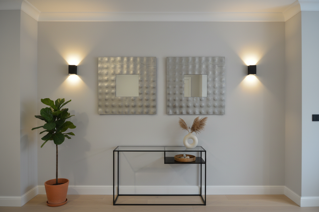 Specchio Quadrato con Cornice a Rilievo in Foglia Oro, Argento o Rame 80x80 cm