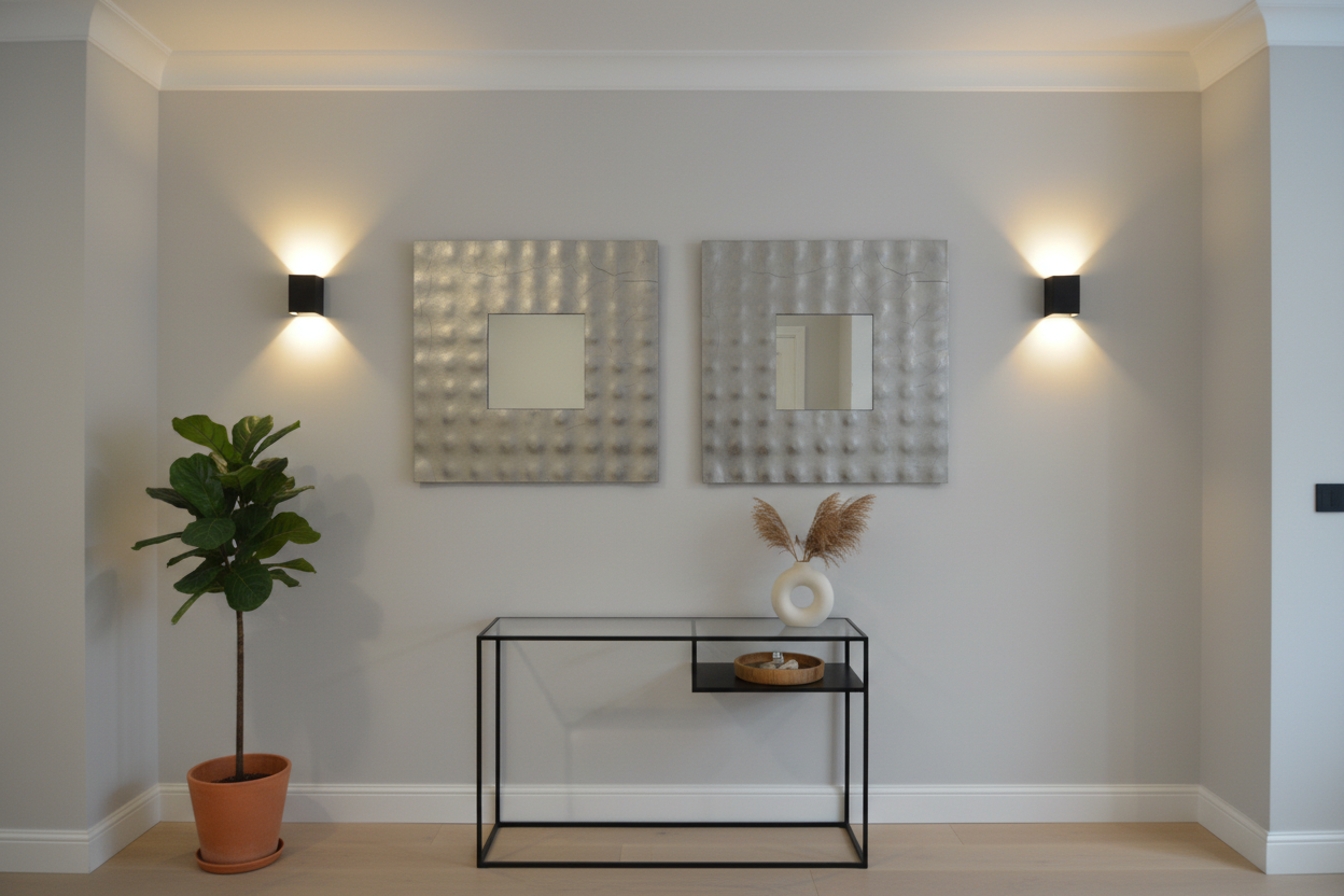 Specchio Quadrato con Cornice a Rilievo in Foglia Oro, Argento o Rame 80x80 cm