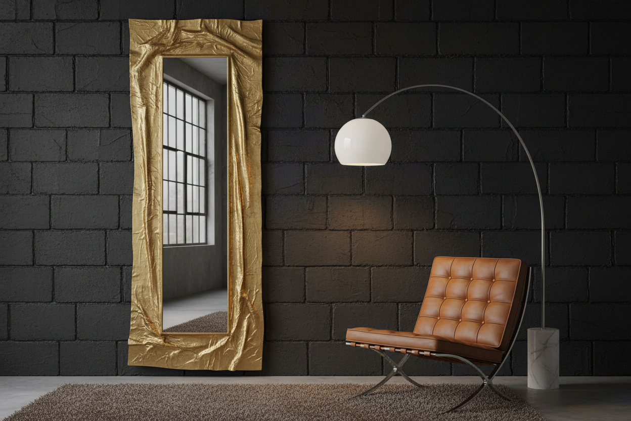 Specchio Gold Leaf – Riflesso Vetrata Antracite